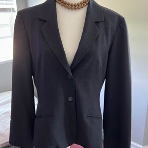 Anne Taylor pinstripe blazer dark grey